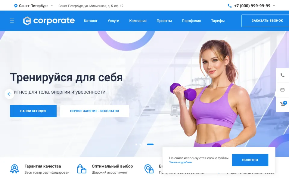 Главная страница демо-версии решения «EPIR: Корпоративный сайт с каталогом (интернет-магазин на редакции Старт)»